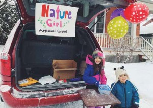 Gianna and her younger brother braved the cold this past winter to sell their product streetside in Old Ottawa East . Supplied Photo