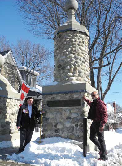 Georges Winters of Branch 595, Royal Canadian Legion and Main Street resident Eugene Haslam are two advocates who have safeguarded the Brantwood Place Gates. Photo by John Dance