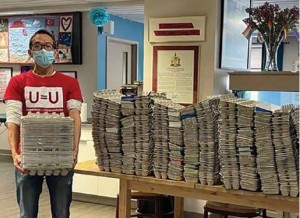 OOE neighbours and friends donate hundreds of egg cartons for use in the weekly food bank program run by the Ottawa AIDS Committee. Photo Supplied