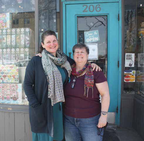 Mika Weaver(L) with her employee Laura Rayner(R), who also previously owned a bookstore. Photo by Theresa Wallace 
