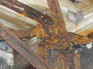 The steel support structure under the foobridge has corroded badly over the last few decades leading City staff to recommend its replacement. Photo by John Dace