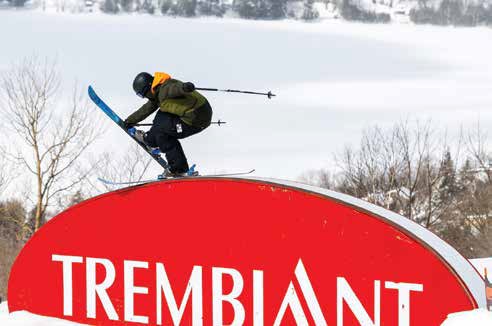 Porter MacLennan is pictured here riding the rails up at Mont Tremblant  Photo by Gary Yee 