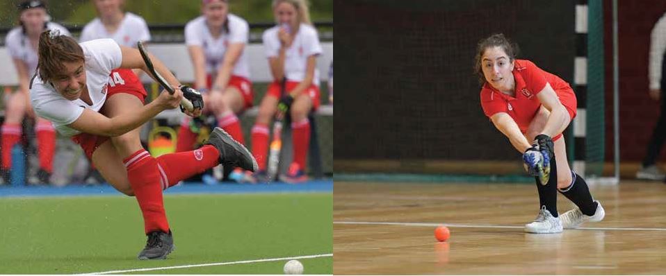 Younger sister Kenzie Girgis (left) has made the Canadian junior women's outdoor field hockey team that will be travelling to Barbados in April for the PanAm Games, while big sister Abrie Girgis (right) is currently playing for Canada's senior women's indoor field hockey team which is in Pretoria, South Africa competing at the FIH Indoor World Cup. Photo by Hannes Girgis 