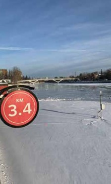 The special weather station for the ice research is located just across the Canal from the end of Mutchmor Road and is at the 3.4KM marker of the Skateway. Photo by Shawn Kenny 