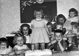 Life is good! My fourth birthday party in 1958 - Chocolate Miracle Whip Cake with vanilla icing. Photo Supply Rockburn Family