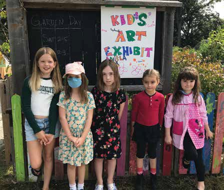 These five young OOE artists answered The Mainstreeter's call to exhibit their artwork in the Children's Garden during A Walk of Art 2023. They all vowed to return again next year! Photo by Lori Gandy