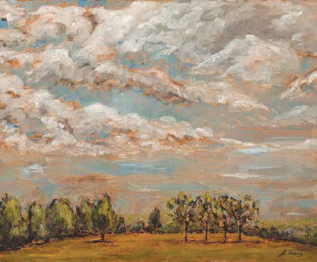 Craig's oil painting "Dunrobin late summer" typifies his current artistic focus on painting landscapes with big skies. Image Supplied